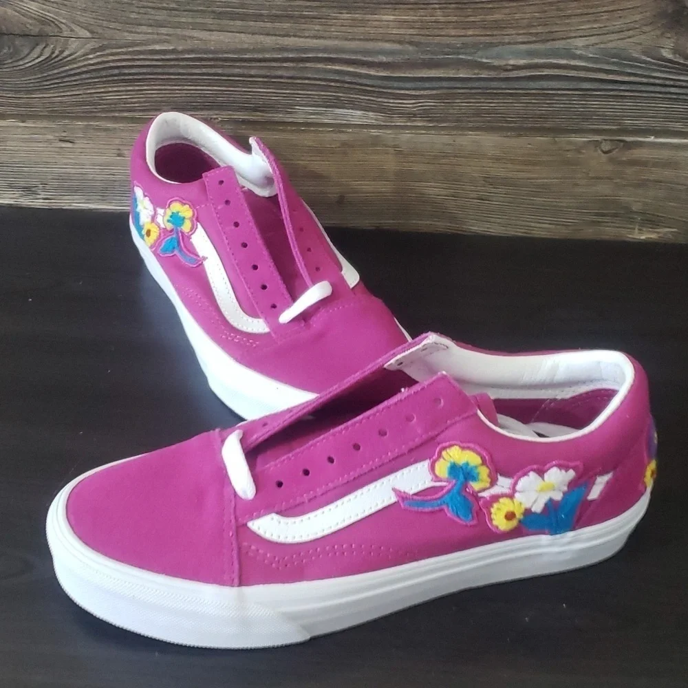 New Vans Old Skool Womens Shoes Size 6.5 Floral Pink‎ Girly Summer Skater Indie